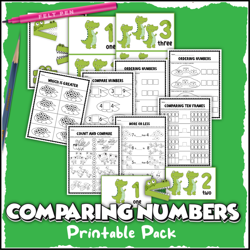 comparing numbers printable