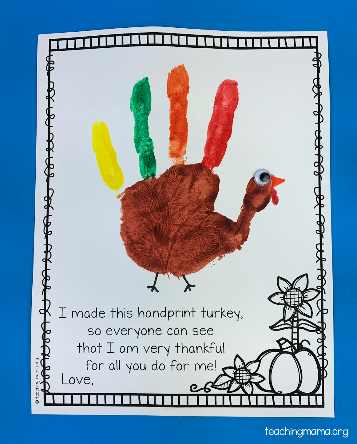 turkey handprint project