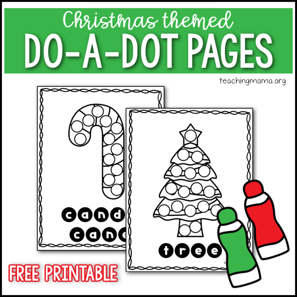 Christmas Dot Markers Bingo Daubers,Winter coloring Pages for New Year.