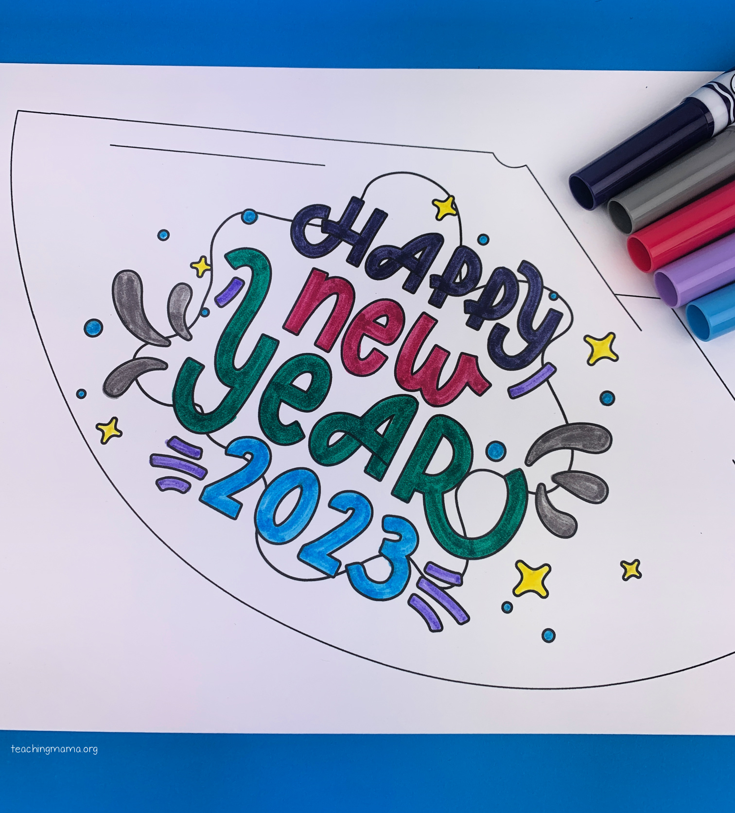 New Year Printable Hats - Teaching Mama