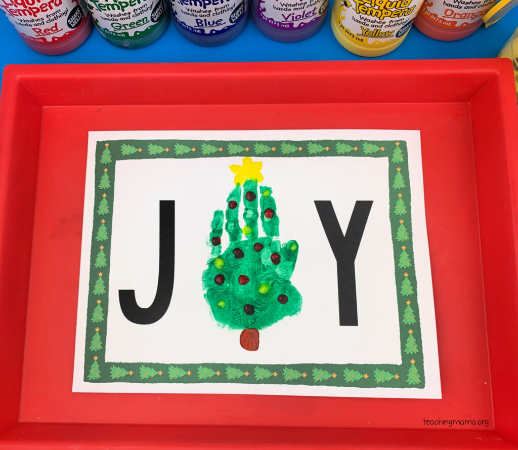 joy handprint Christmas craft