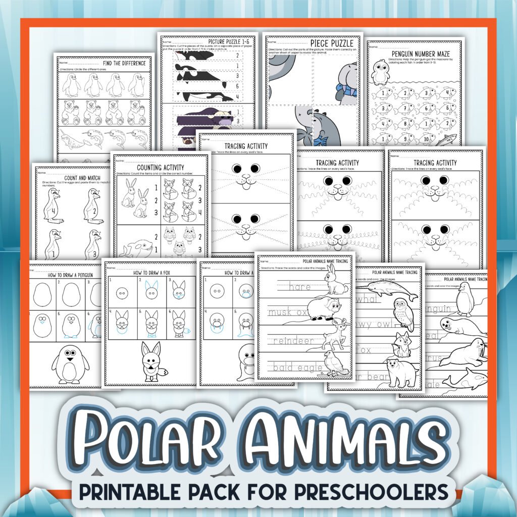 polar animals printables