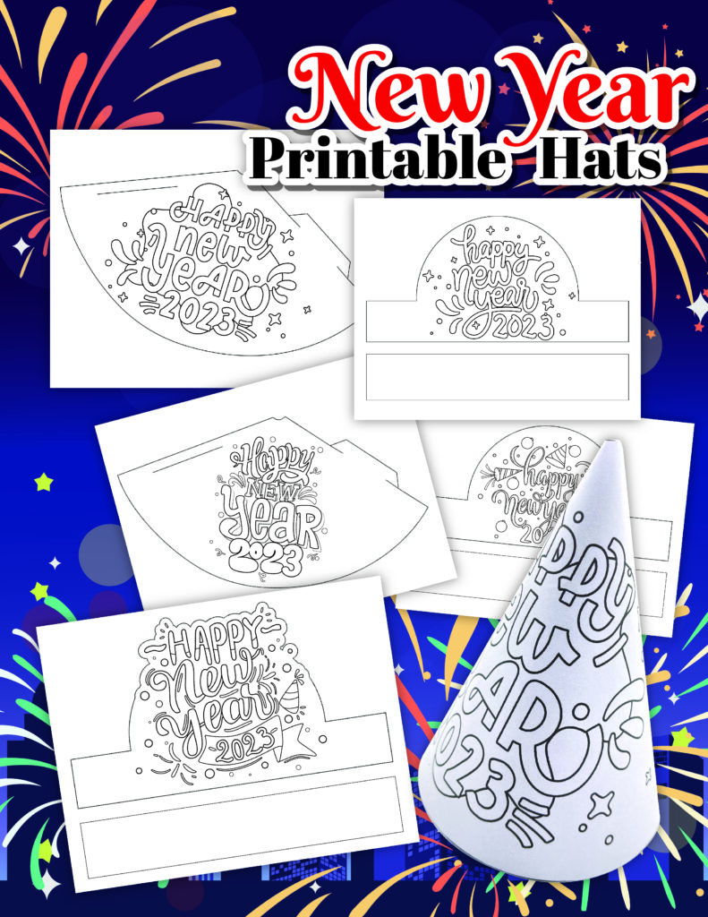 New Year Printable Hats Teaching Mama