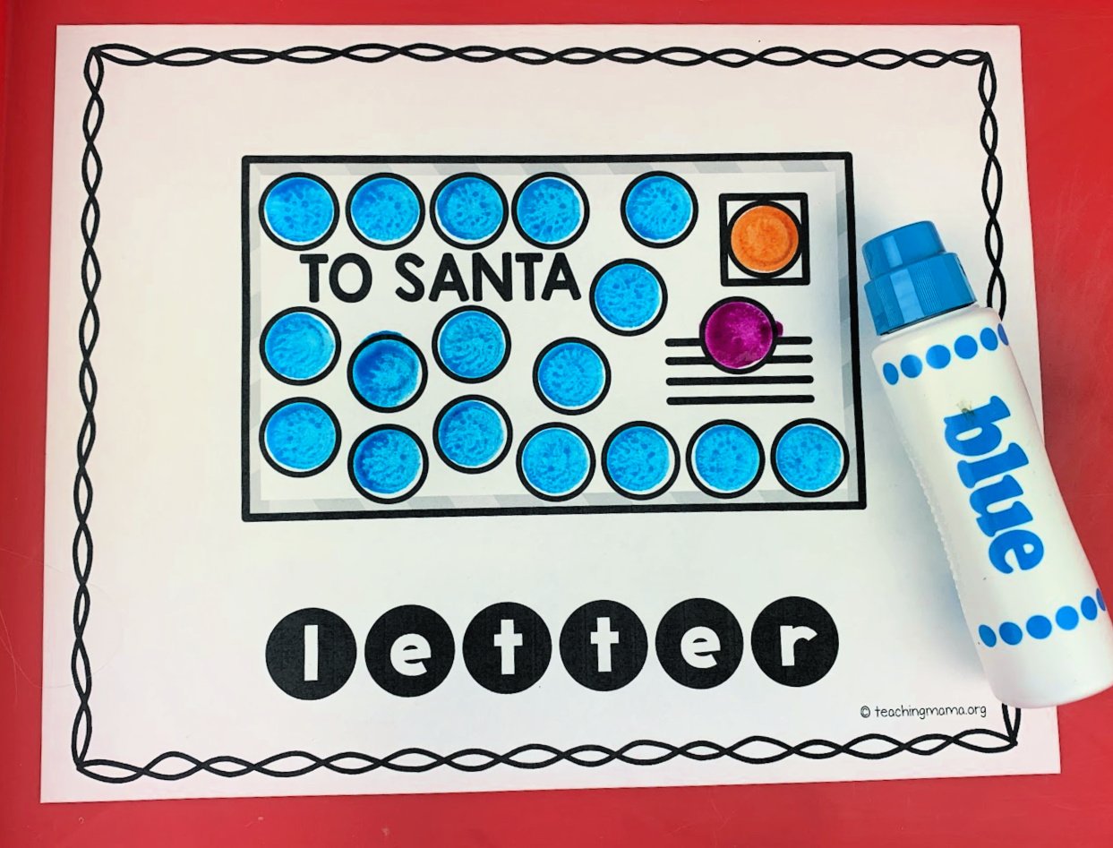 santa letter with dot markers