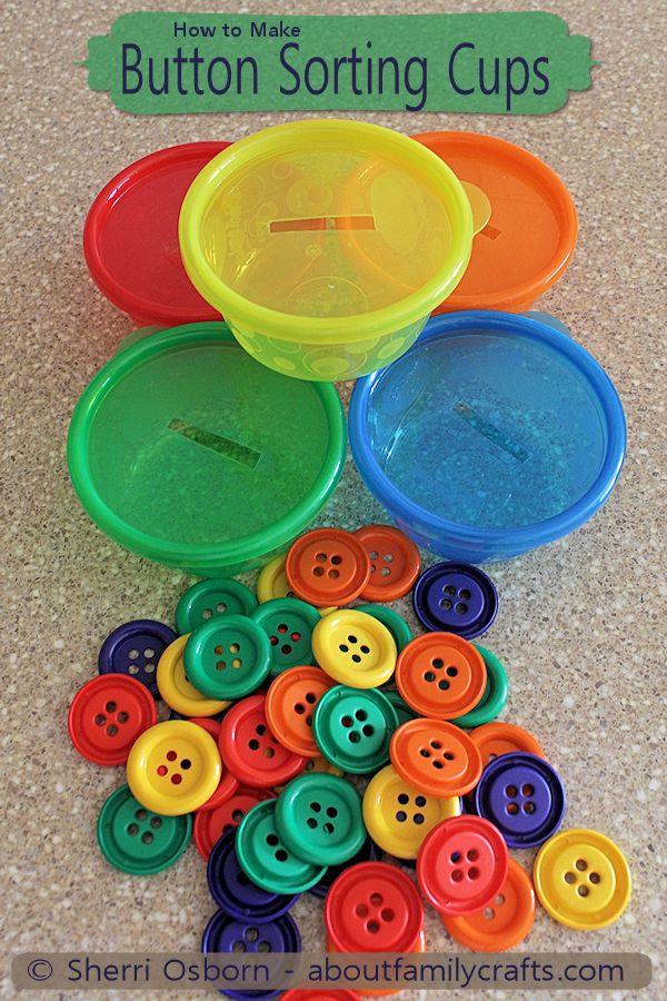 button sorting cups