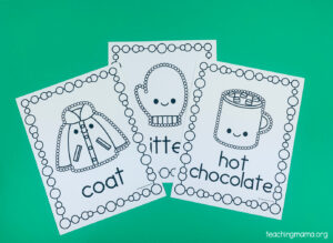 Winter Q-Tip Painting Printables - Teaching Mama