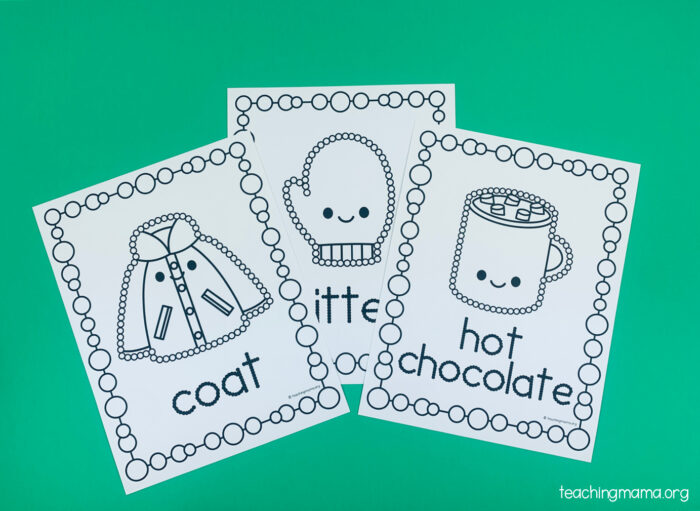 Winter Q-Tip Painting Printables - Teaching Mama