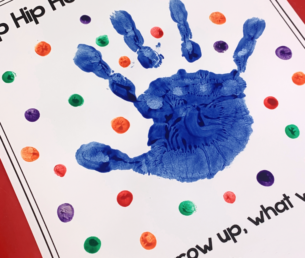 close up of handprint project for 2023