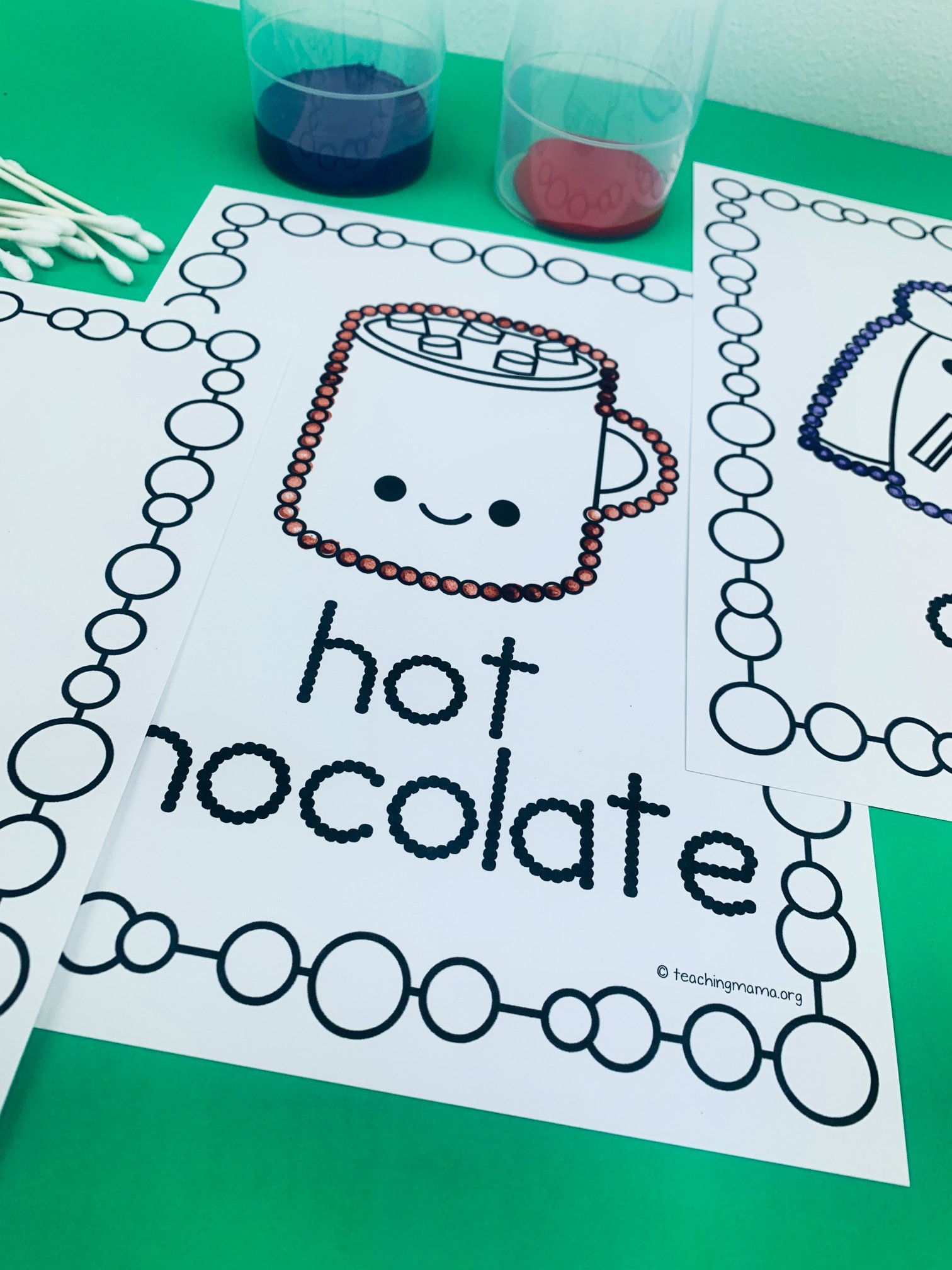 hot chocolate q-tip printable