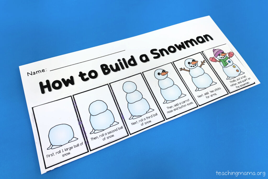 Building a Snowman Sequencing Printable - Teaching Mama