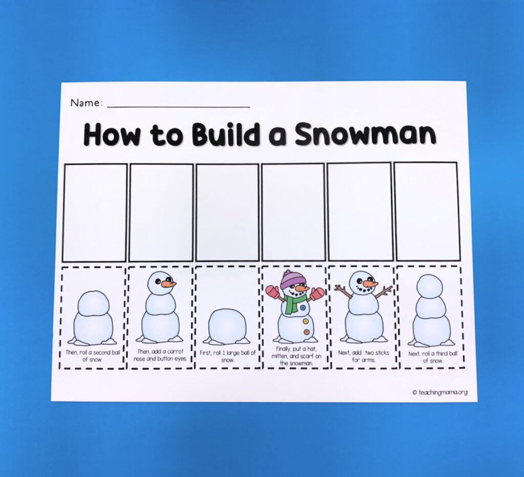 Building a Snowman Sequencing Printable - Teaching Mama