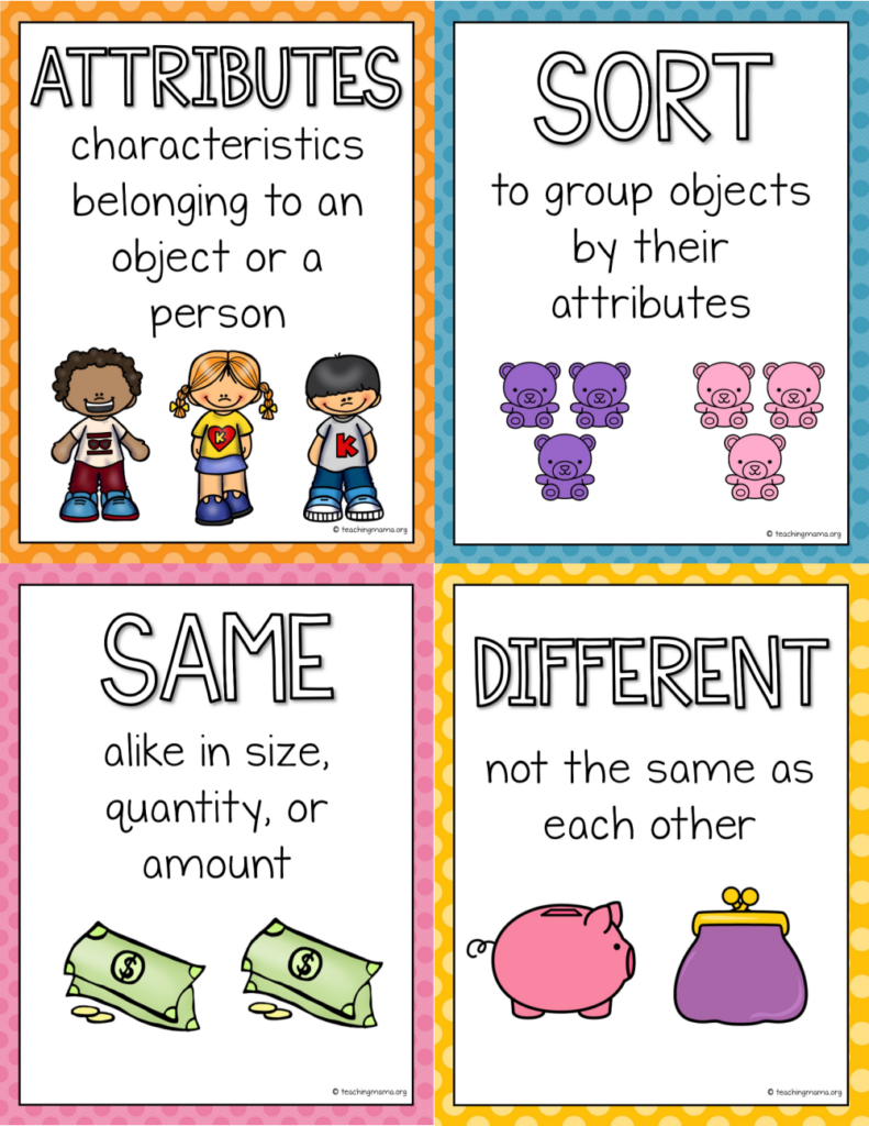 math sorting posters