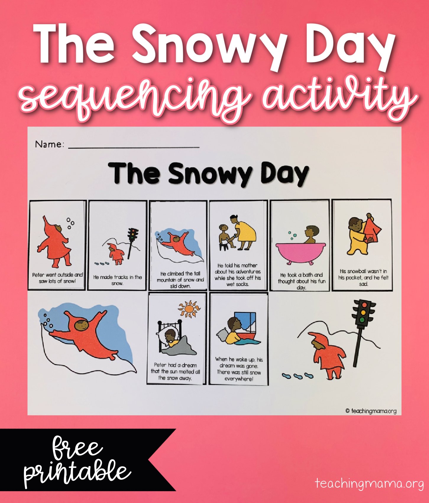 the snowy day - sequence activity cards
