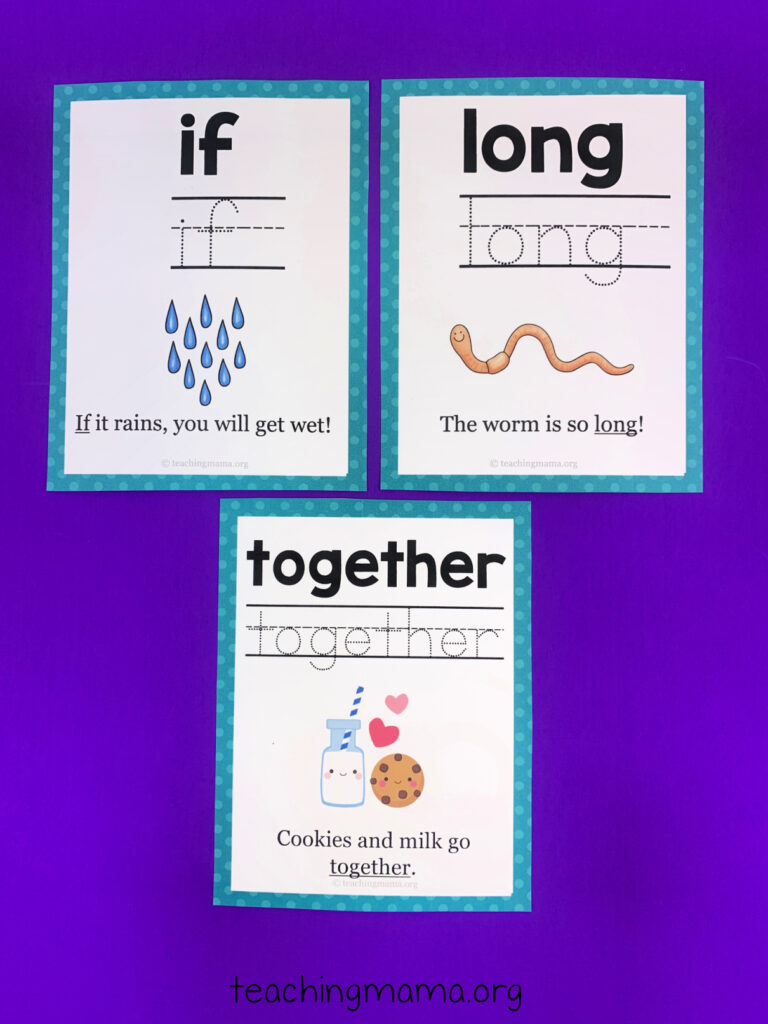 sight word cards for 3rd grade 