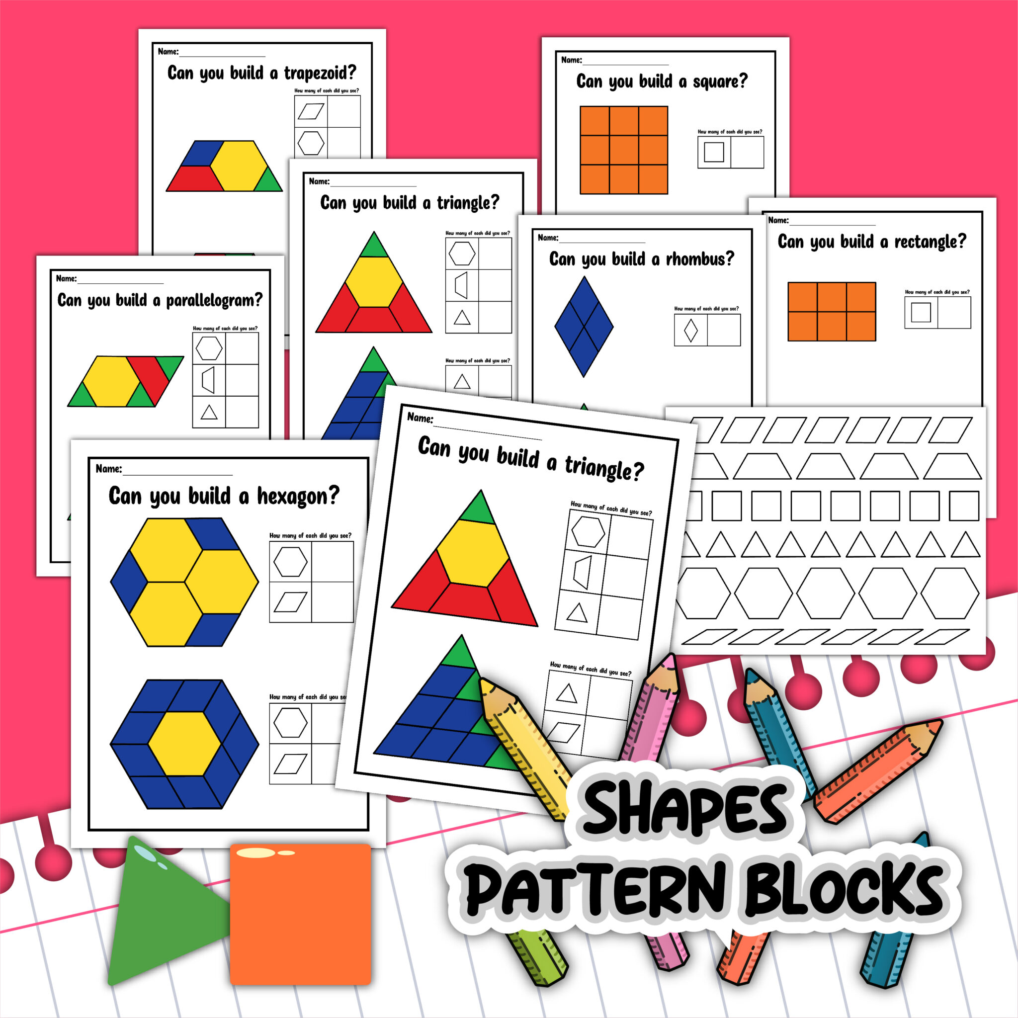 shapes pattern block templates