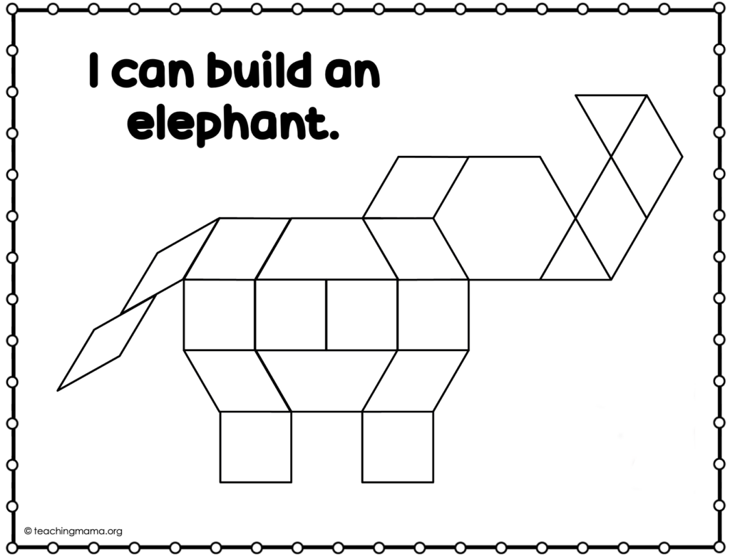 elephant pattern block template