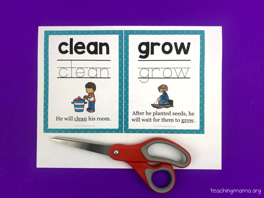 clean and grow sight words