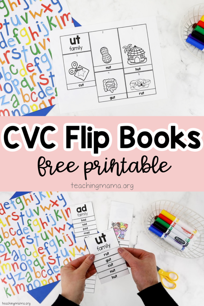 cvc flip books - fun way to practice reading!