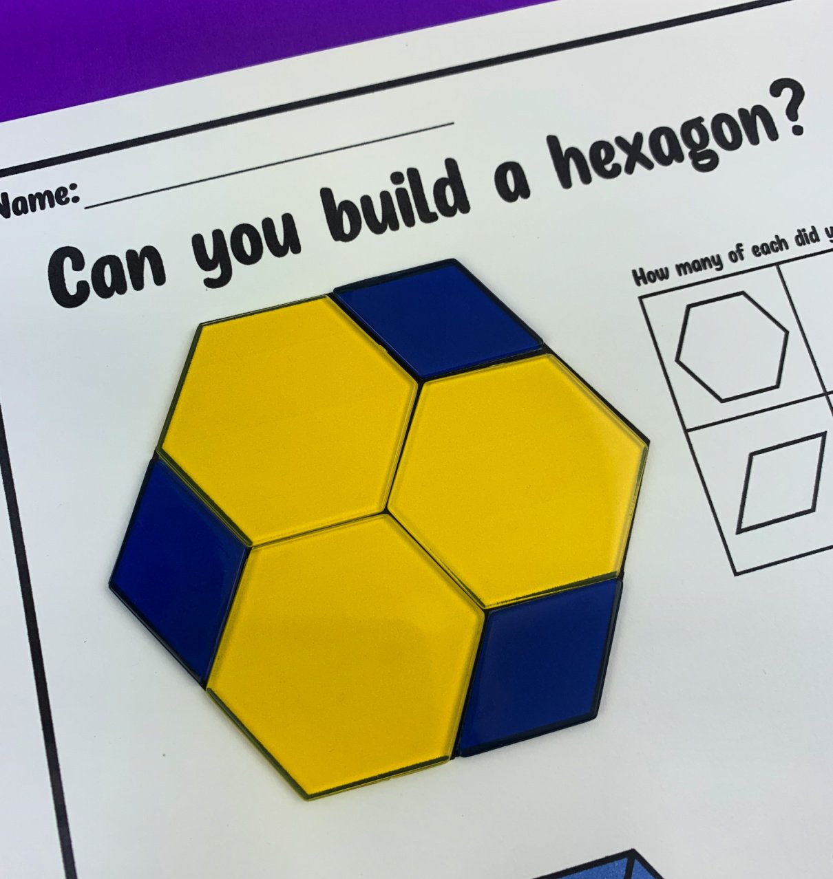 hexagon with pattern blocks