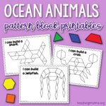 Pattern Block Printables for Ocean Animals
