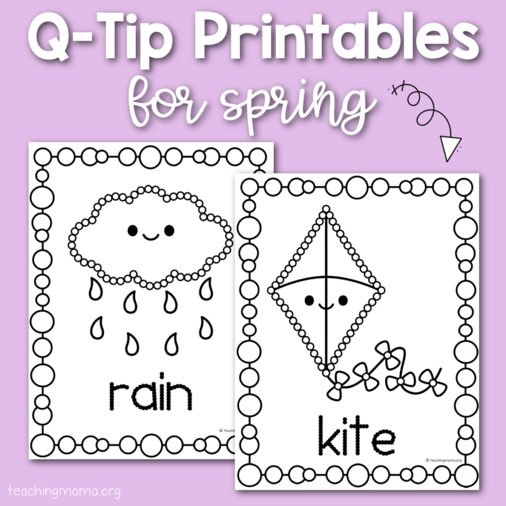 Spring QTip Painting Printables Teaching Mama