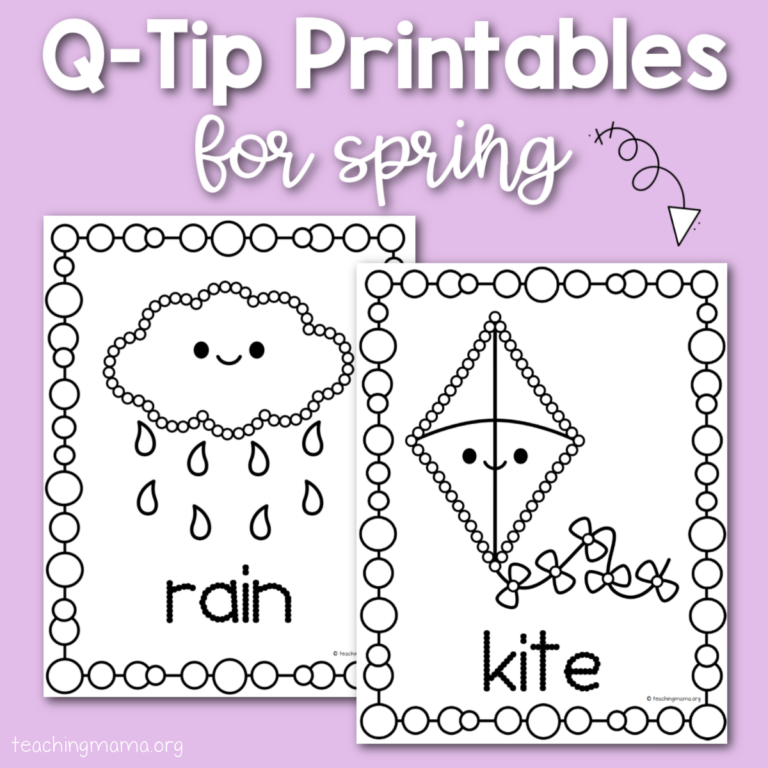Spring Q-Tip Painting Printables