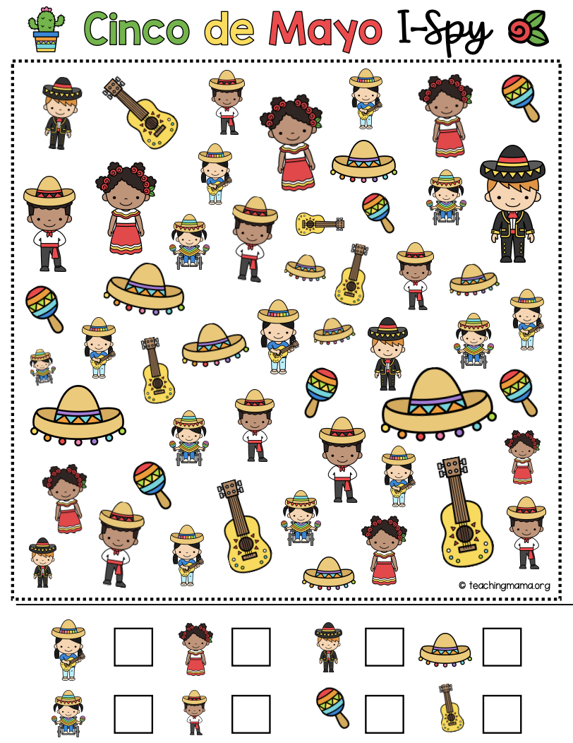 Cinco De Mayo I Spy Printable Teaching Mama 0805