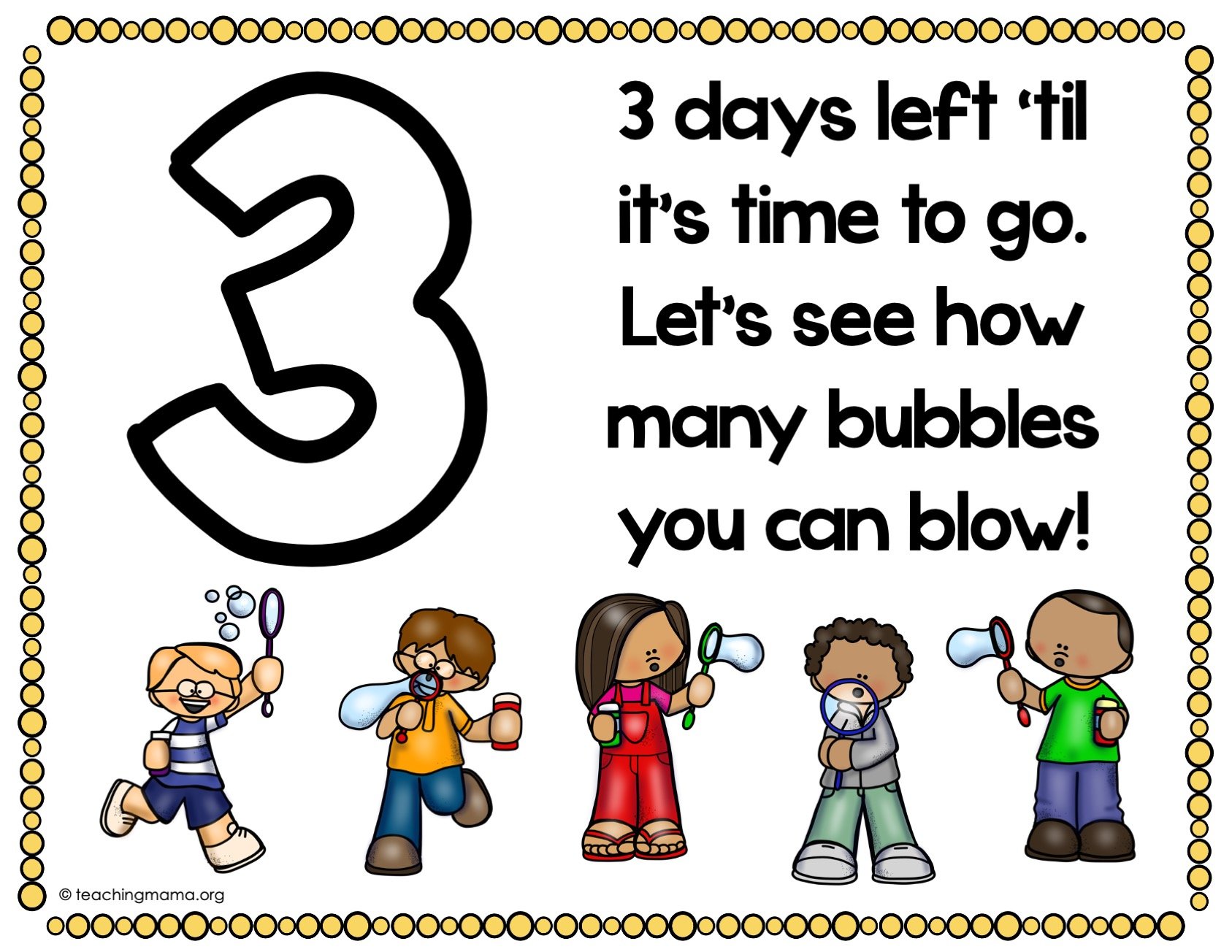 day 3 preschool countdown