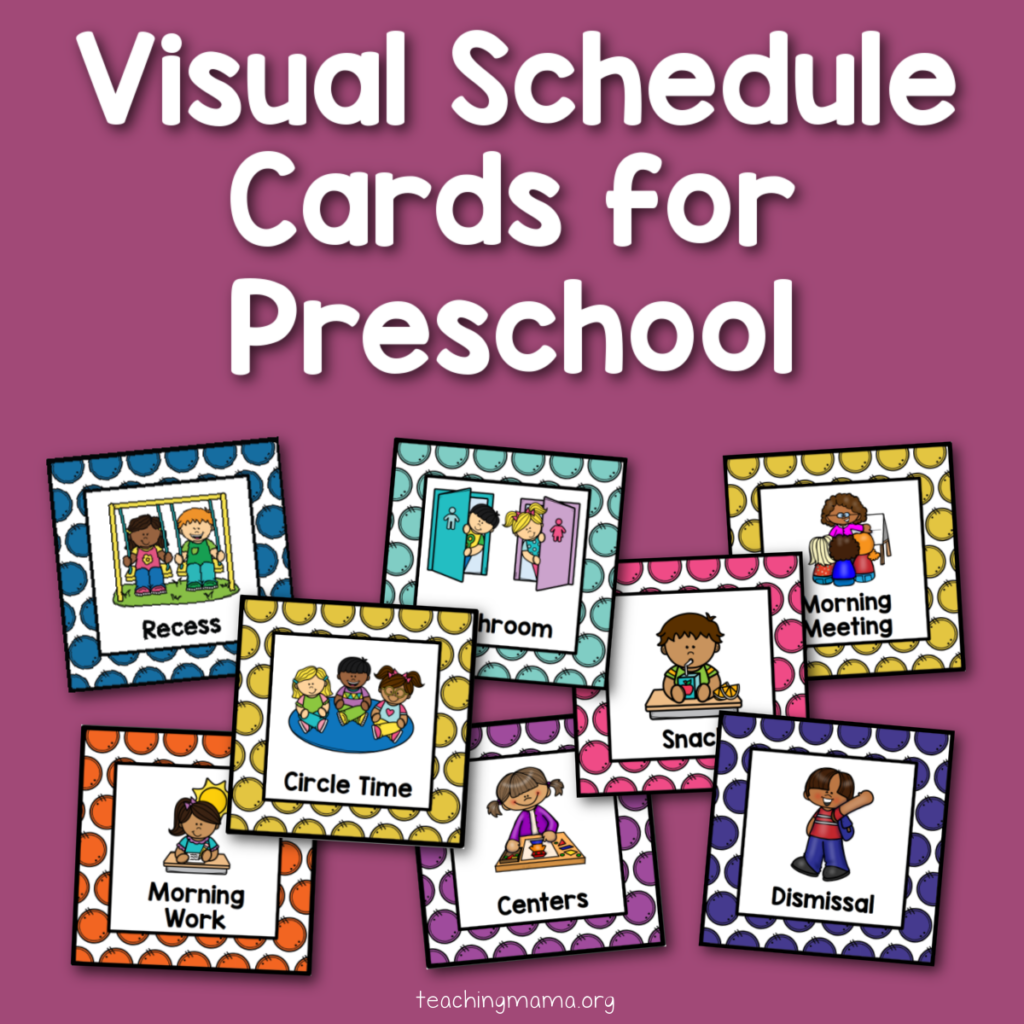 visual schedule cards for preschool