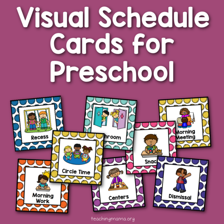 Visual Schedule Cards for Preschool
