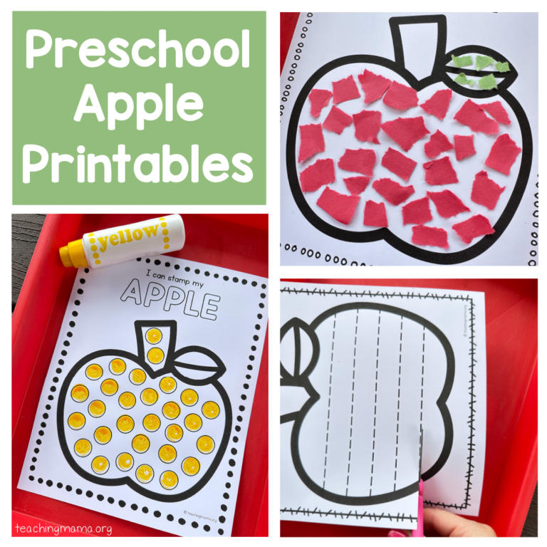 Apple Printables for Preschoolers Teaching Mama