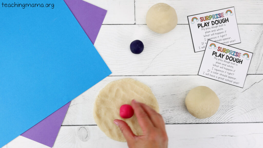 surprise play dough with colored ball