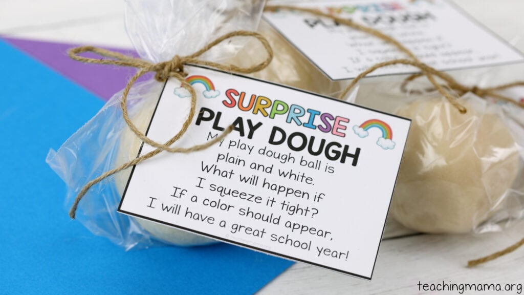surprise play dough with a free printable