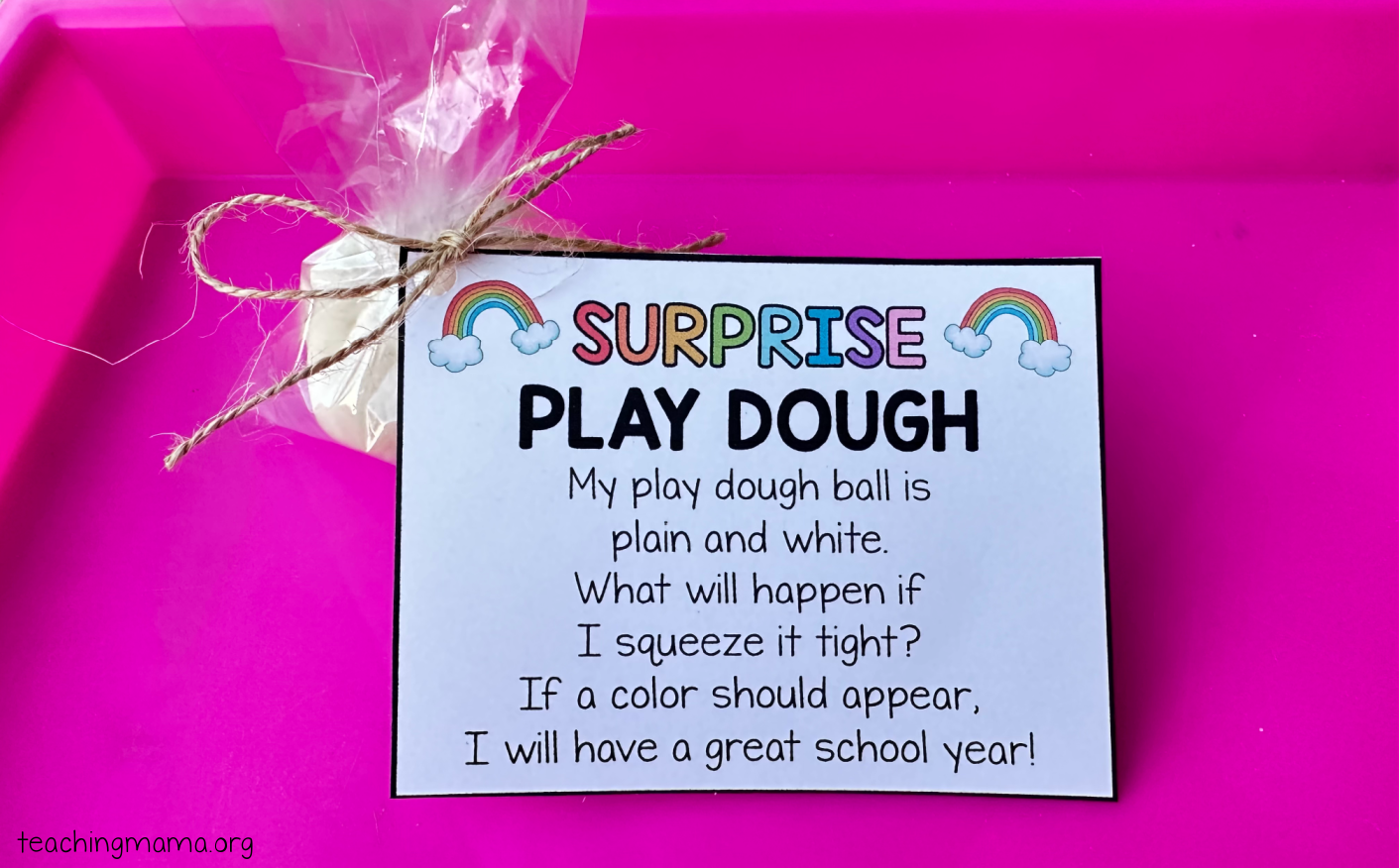 surprise play dough with printable