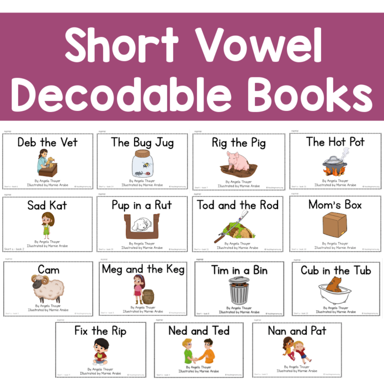 Decodable Phonics Books for Short Vowel Words