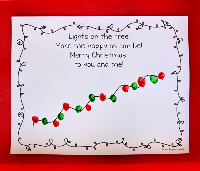 Christmas Lights Fingerprint Printable