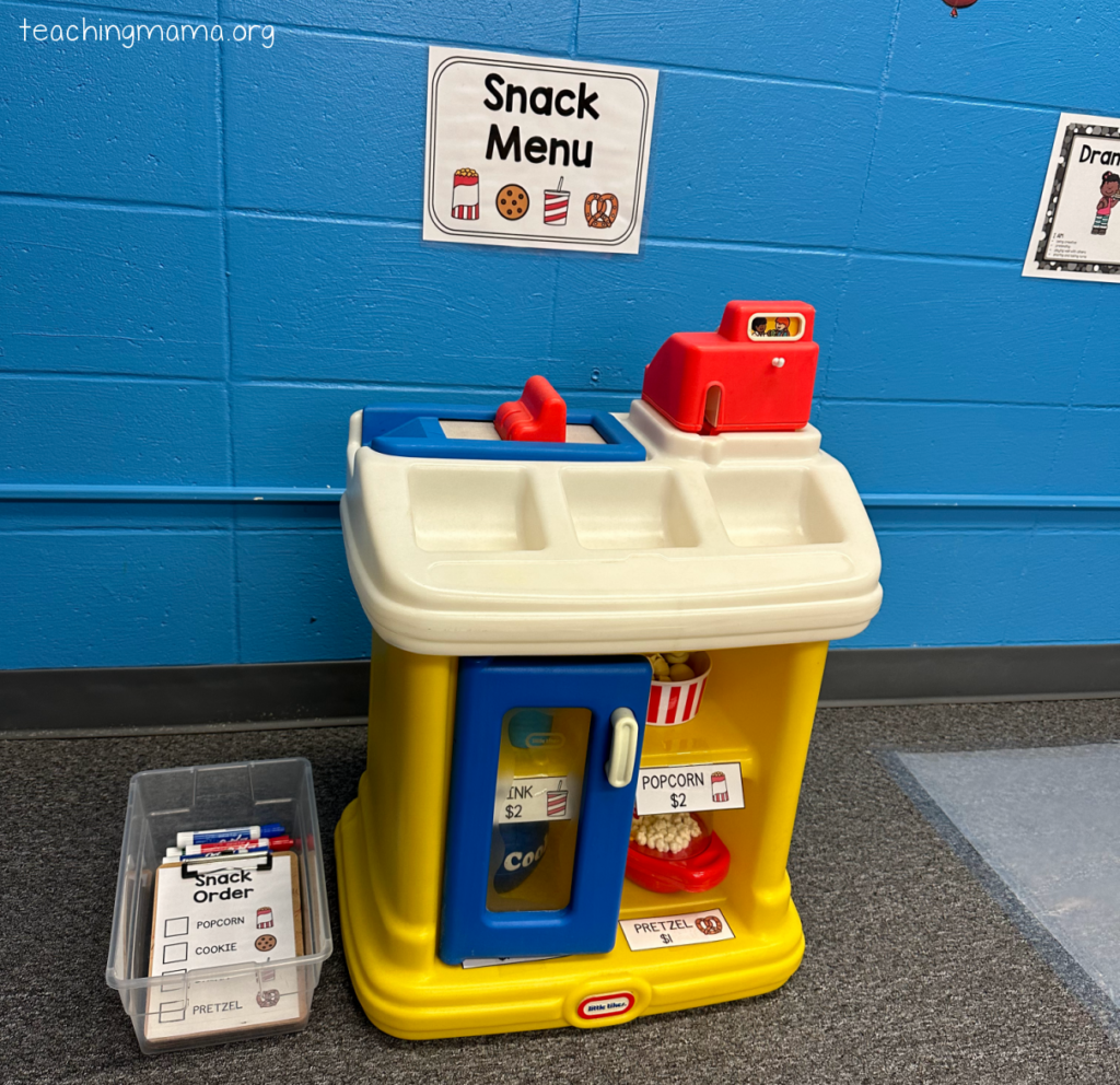 snack area for dramatic play