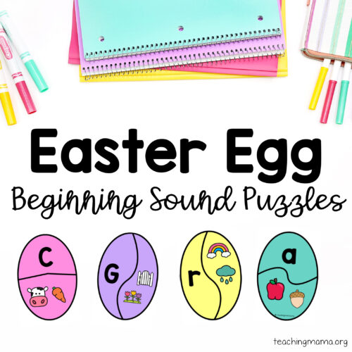 Easter Egg Beginning Sound Puzzles - Teaching Mama