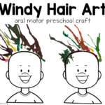 windy hair art preschool craft