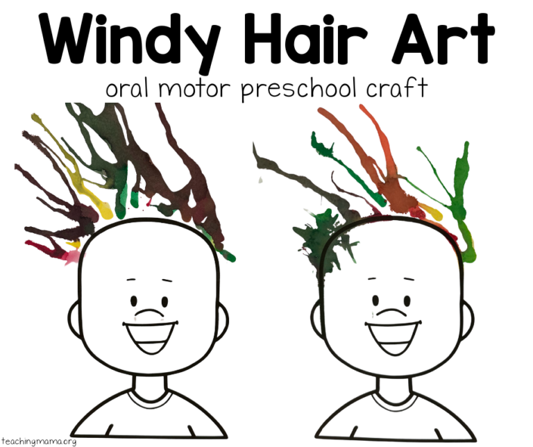 Windy Hair Preschool Craft