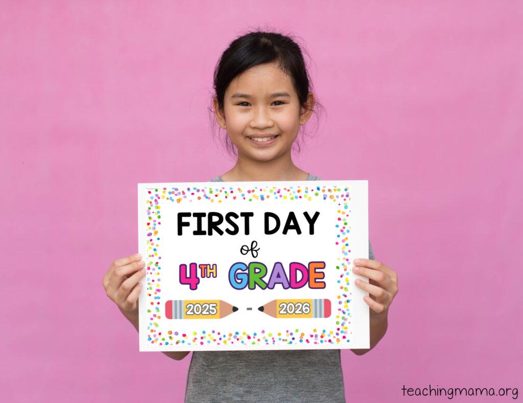 4th grade first day sign