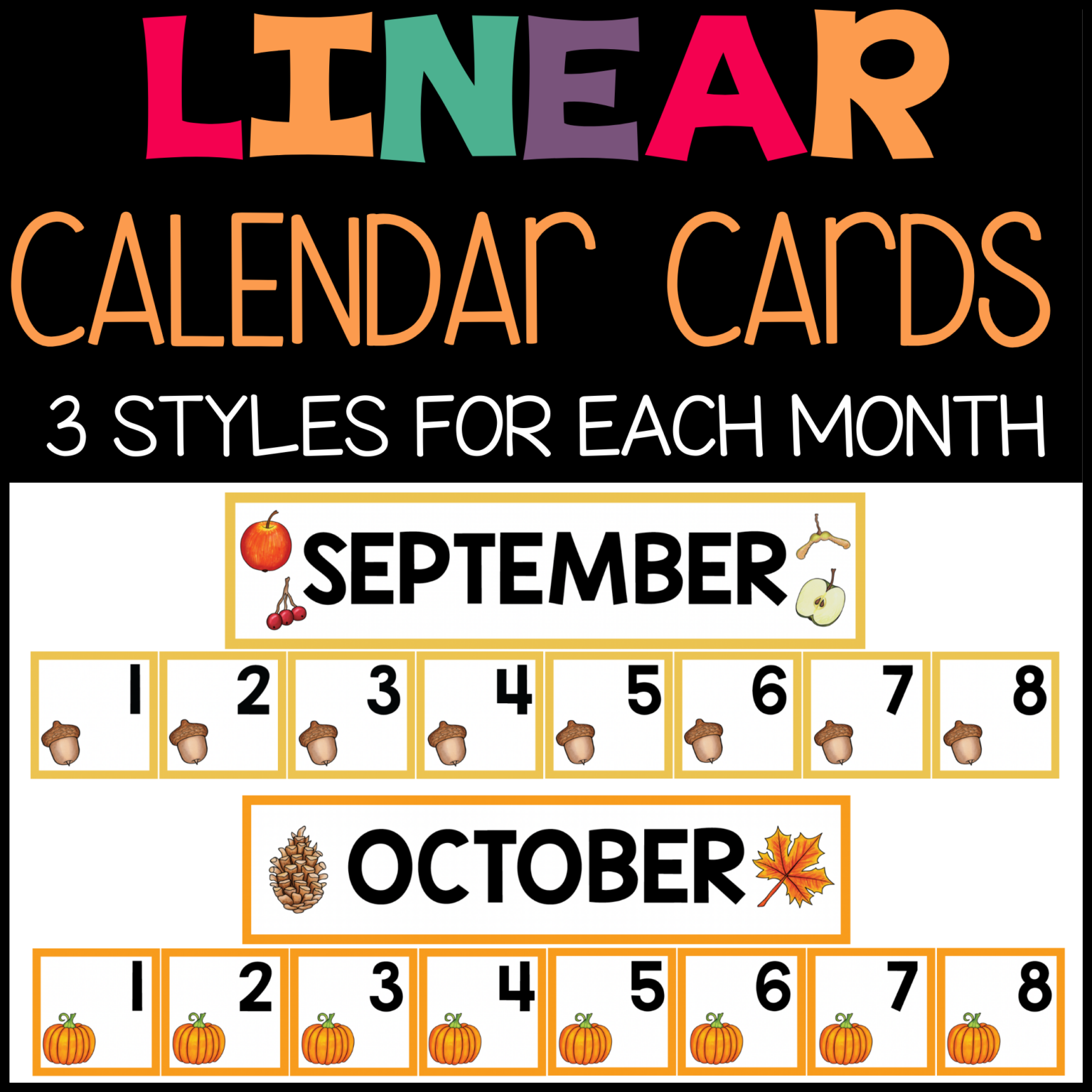 Linear Calendars for Preschool - Teaching Mama
