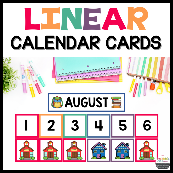 Linear calendar cards