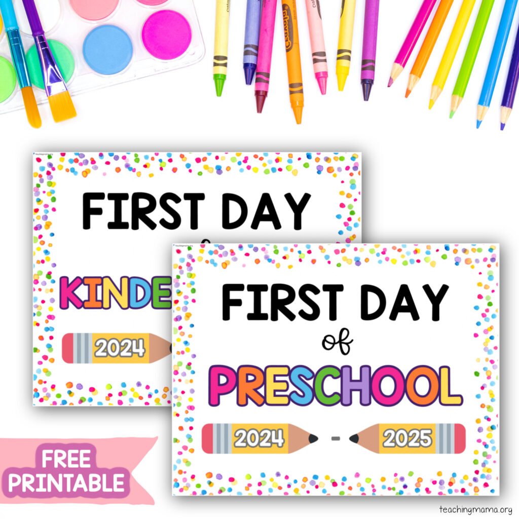first day of school signs - free printable!