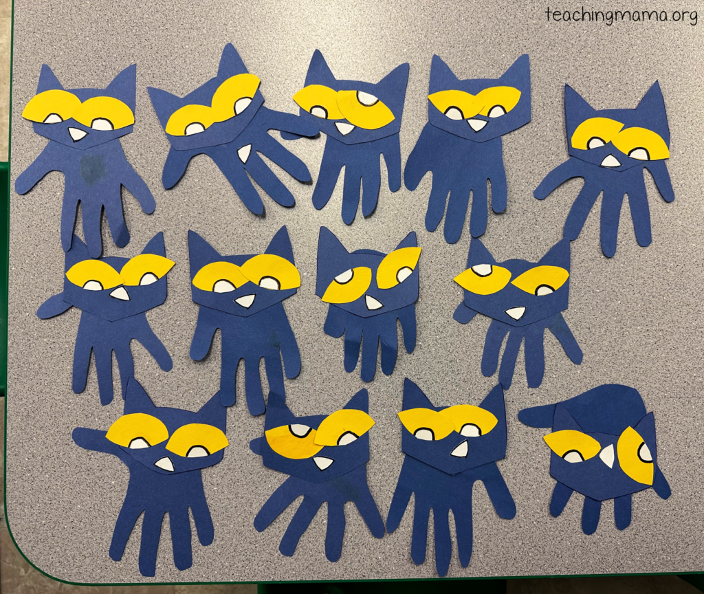 Pete the cat handprint project