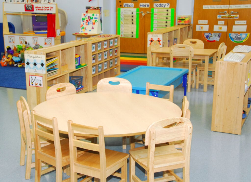 preschool classroom ready for open house