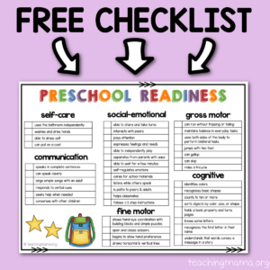 preschool readiness checklist