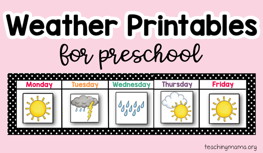 weather printables for preschool
