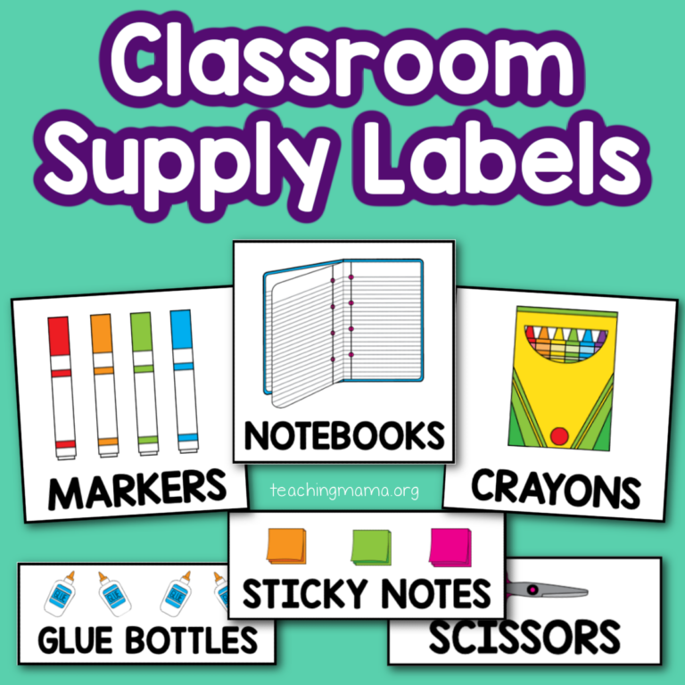 classroom supply labels - free printable