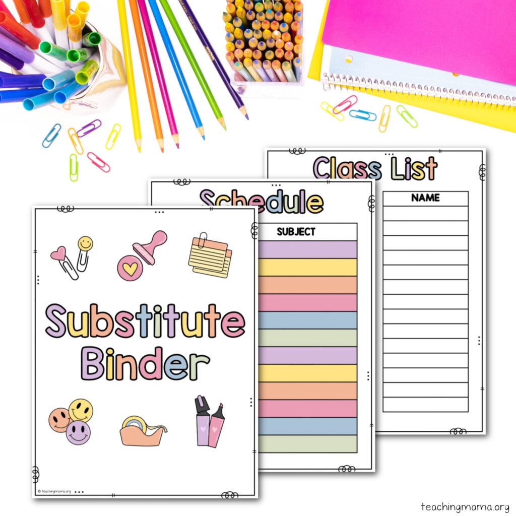 Sub Binder Printables 